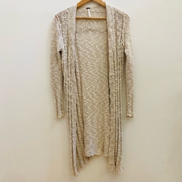 Free People Maxi Cardigan Sweater Oatmeal Free Spirit XS - Picture 6 of 11
